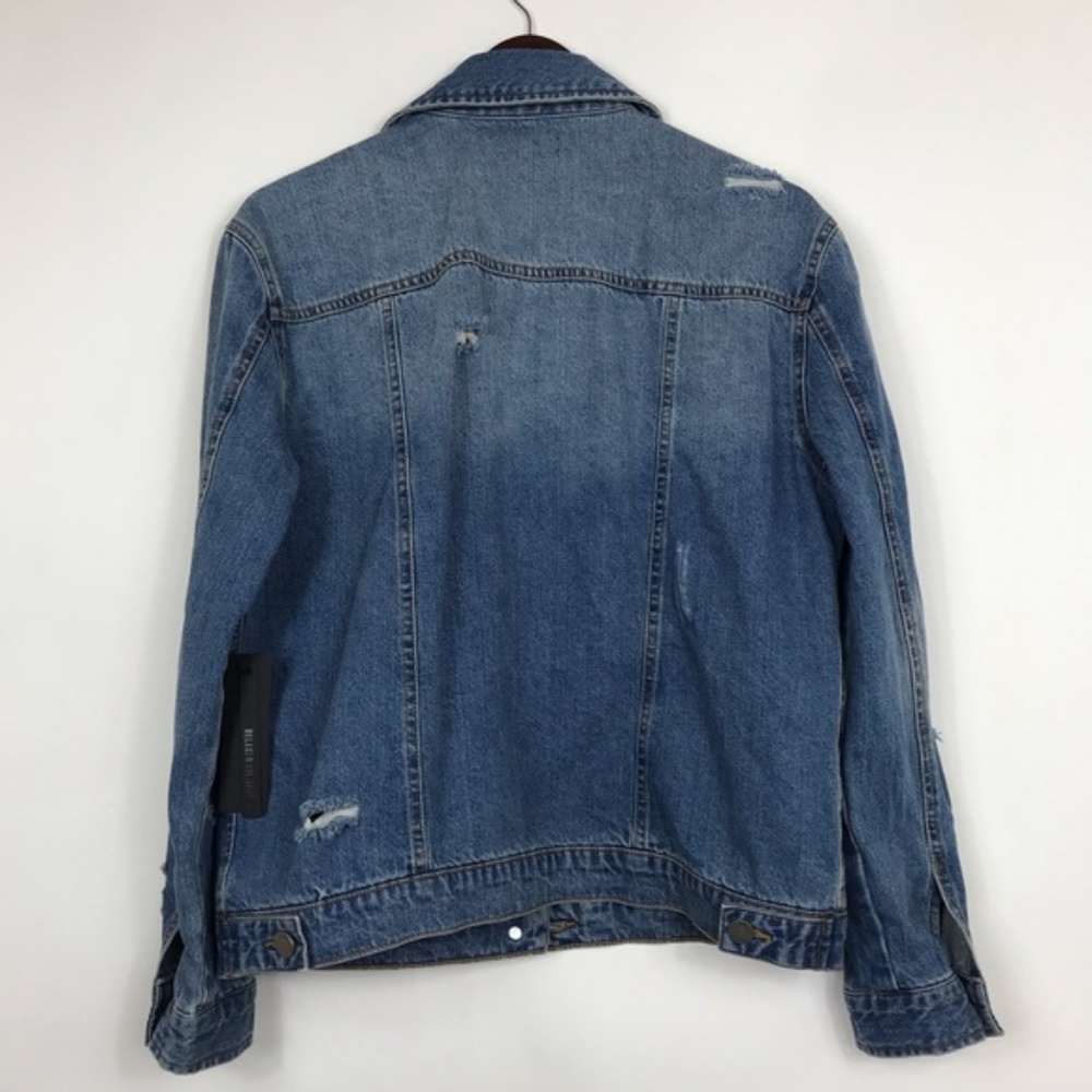 Distressed Denim Jacket Front Pocket 100% Cotton - Picture 3 of 8
